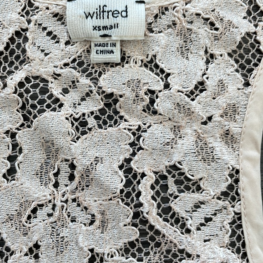 SzXS Wilfred Madeleine Lace Boho tank in a peach/cream colour EUC - Picture 5 of 7